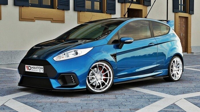 Cup Spoilerlippe Front Ansatz passend für (Focus RS Look Stoßstange) Ford Fiesta Mk7 FL schwarz Hochglanz