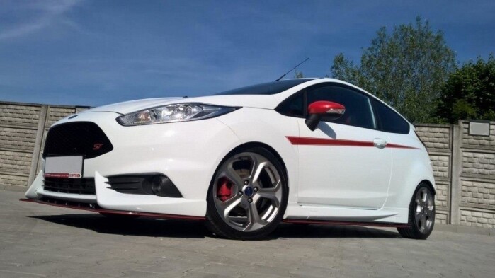 Street+ Spoilerlippe Front Ansatz passend für Ford Fiesta ST Mk7 FL (für Maxton Design Stoßstange) schwarz Hochglanz