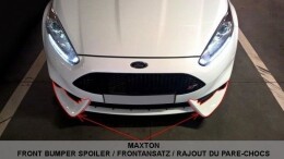 Street+ Spoilerlippe Front Ansatz passend für Ford Fiesta ST Mk7 FL (für Maxton Design Stoßstange) schwarz Hochglanz
