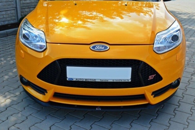 Street+ Spoilerlippe Front Ansatz passend für Ford Focus ST Mk3 (CUPRA) schwarz Hochglanz