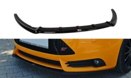 Street+ Spoilerlippe Front Ansatz passend für Ford Focus ST Mk3 (CUPRA) schwarz Hochglanz