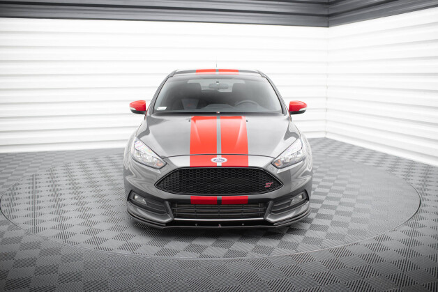 Cup Spoilerlippe Front Ansatz V.1 passend für Ford Focus ST Mk3 FL schwarz Hochglanz