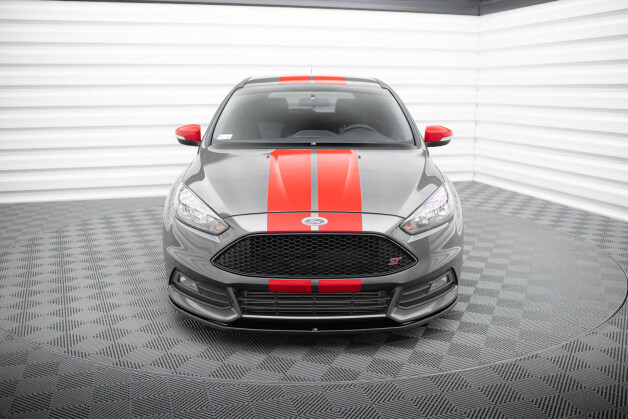 Cup Spoilerlippe Front Ansatz V.2 passend für Ford Focus ST Mk3 FL schwarz Hochglanz