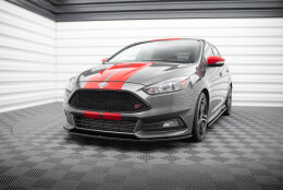 Cup Spoilerlippe Front Ansatz V.2 für Ford Focus ST Mk3 Facelift schwarz Hochglanz