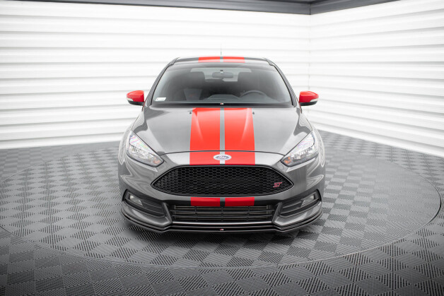 Cup Spoilerlippe Front Ansatz V.3 passend für Ford Focus ST Mk3 FL schwarz Hochglanz