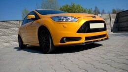 Street+ Spoilerlippe Front Ansatz V.1 passend für Ford Focus ST Mk3 schwarz Hochglanz