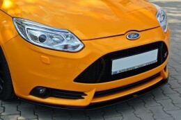 Street+ Spoilerlippe Front Ansatz V.2 passend für Ford Focus ST Mk3 schwarz Hochglanz