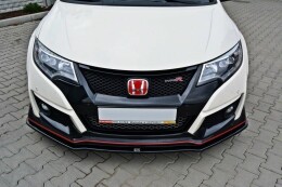 Cup Spoilerlippe Front Ansatz für v.1 HONDA CIVIC IX TYPE R schwarz Hochglanz