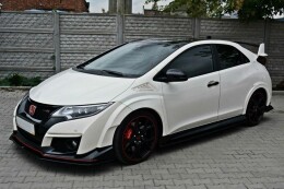 Cup Spoilerlippe Front Ansatz V.1 passend für HONDA CIVIC IX TYPE R schwarz Hochglanz