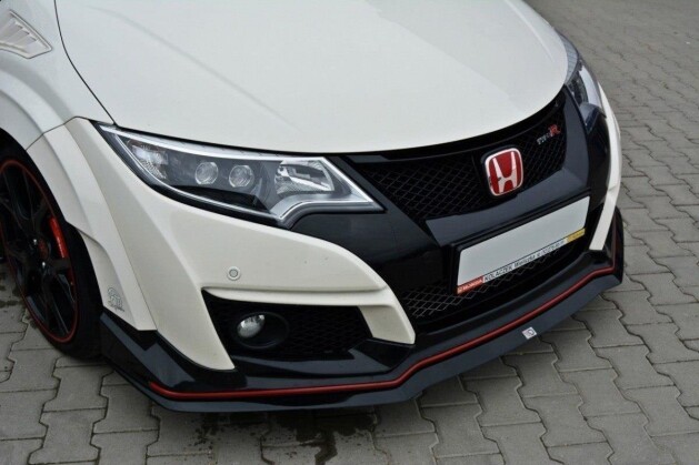 Street+ Spoilerlippe Front Ansatz V.2 passend für Honda Civic IX TYPE R schwarz Hochglanz