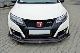 Cup Spoilerlippe Front Ansatz V.2 passend für HONDA CIVIC IX TYPE R schwarz Hochglanz