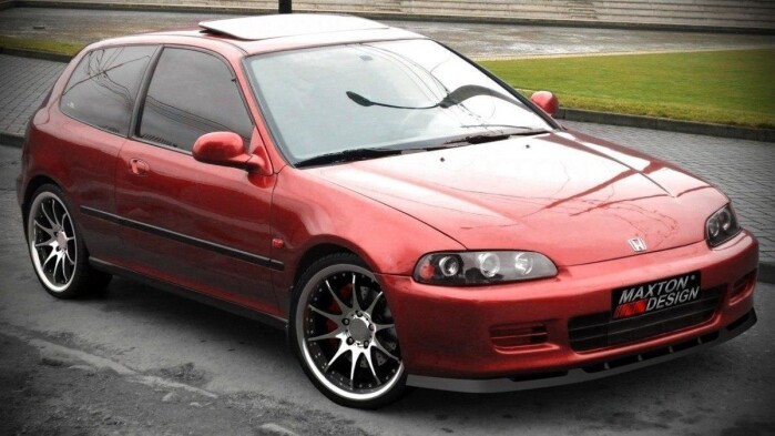 Cup Spoilerlippe Front Ansatz passend für HONDA CIVIC MK5 schwarz Hochglanz