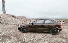 Cup Spoilerlippe Front Ansatz passend für HONDA CIVIC MK6 EJ9 schwarz Hochglanz