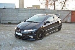 Cup Spoilerlippe Front Ansatz passend für HONDA CIVIC VIII TYPE R GP schwarz Hochglanz