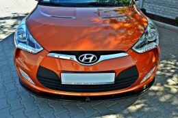 Cup Spoilerlippe Front Ansatz für Hyundai Veloster schwarz Hochglanz