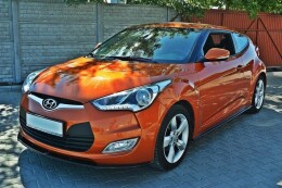 Cup Spoilerlippe Front Ansatz passend für Hyundai Veloster schwarz Hochglanz