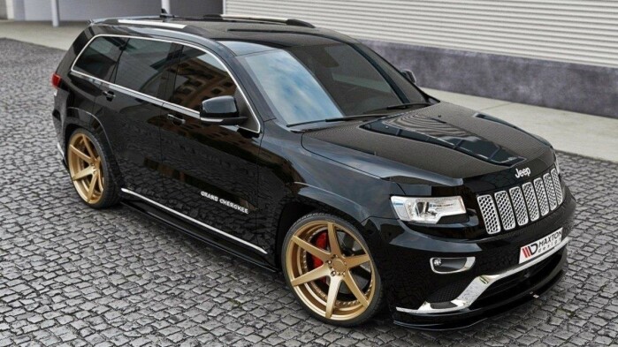 Cup Spoilerlippe Front Ansatz passend für Jeep Grand Cherokee WK2 Summit Facelift schwarz Hochglanz