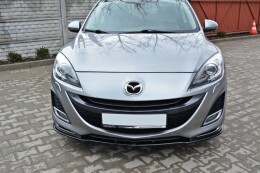 Cup Spoilerlippe Front Ansatz für Mazda 3 MK2 Sport vor FL schwarz Hochglanz