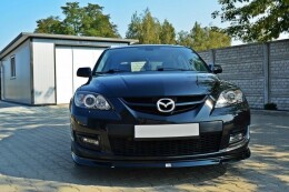 Cup Spoilerlippe Front Ansatz für Mazda 3 MPS MK1 vor FL schwarz Hochglanz