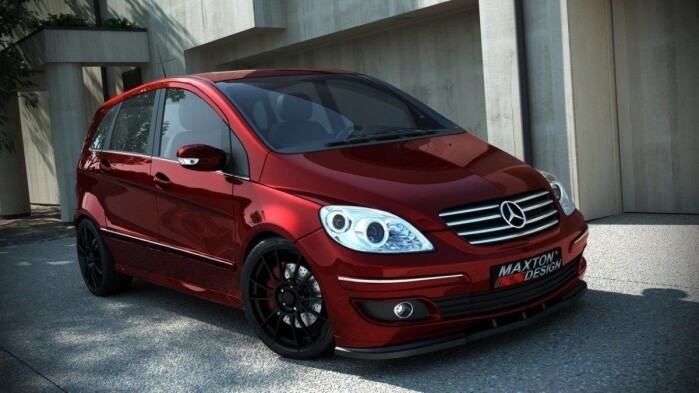 Cup Spoilerlippe Front Ansatz passend für MERCEDES B-KLASSE 245 schwarz Hochglanz