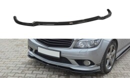 Cup Spoilerlippe Front Ansatz für Mercedes C Limo / Kombi AMG-Line W204 / S204 schwarz Hochglanz