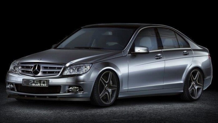 Cup Spoilerlippe Front Ansatz passend für MERCEDES C-KLASSE W204 VORFACELIFT schwarz Hochglanz