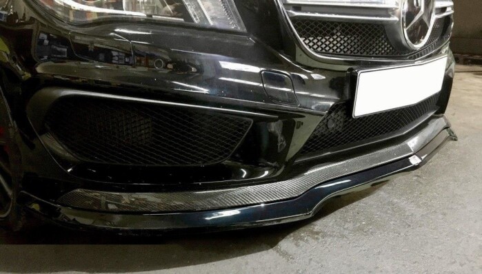 Cup Spoilerlippe Front Ansatz V.1 für Mercedes CLA 45 AMG C117 vor FL schwarz Hochglanz