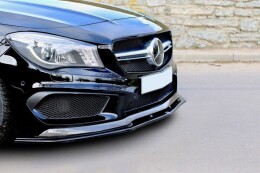 Cup Spoilerlippe Front Ansatz V.2 passend für MERCEDES CLA 45 AMG C117 (vor Facelift) schwarz Hochglanz