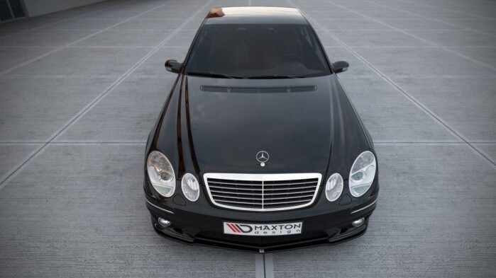 Cup Spoilerlippe Front Ansatz passend für MERCEDES E W211 AMG FACELIFT schwarz Hochglanz