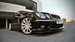 Cup Spoilerlippe Front Ansatz passend für MERCEDES E W211 AMG VORFACELIFT schwarz Hochglanz