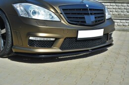 Cup Spoilerlippe Front Ansatz passend für MERCEDES S-KLASSE W221 AMG schwarz Hochglanz