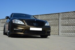 Cup Spoilerlippe Front Ansatz passend für MERCEDES S-KLASSE W221 AMG schwarz Hochglanz