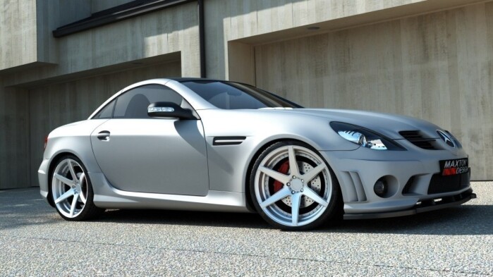 Cup Spoilerlippe Front Ansatz passend für MERCEDES SLK R171 (passend für ME-SLK-R171-AMG204-F1) schwarz matt