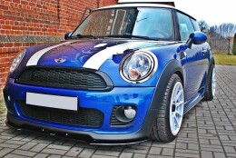 Cup Spoilerlippe Front Ansatz V.1 passend für MINI COOPER R56 JCW schwarz Hochglanz