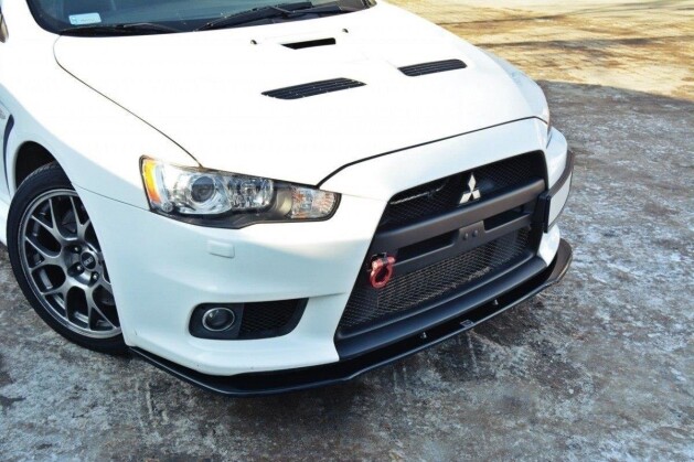 Cup Spoilerlippe Front Ansatz V.1 passend für Mitsubishi Lancer Evo X schwarz Hochglanz