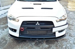 Cup Spoilerlippe Front Ansatz V.1 passend für Mitsubishi Lancer Evo X schwarz Hochglanz