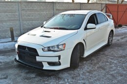 Street+ Spoilerlippe Front Ansatz V.1 passend für Mitsubishi Lancer Evo X schwarz Hochglanz