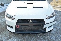 Street+ Spoilerlippe Front Ansatz V.2 passend für Mitsubishi Lancer Evo X schwarz Hochglanz