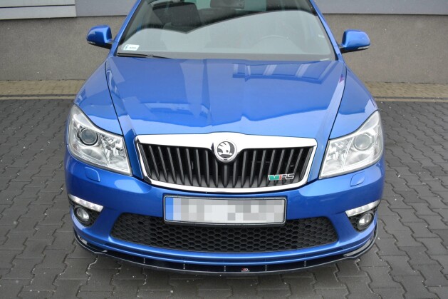 Cup Spoilerlippe Front Ansatz V.1 passend für Skoda Octavia RS Mk2 FL schwarz Hochglanz