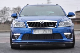 Street+ Spoilerlippe Front Ansatz V.1 passend für Skoda Octavia RS Mk2 FL schwarz Hochglanz