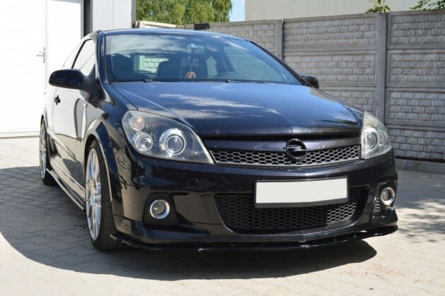 Cup Spoilerlippe Front Ansatz passend für OPEL ASTRA H (passend für OPC / VXR) schwarz Hochglanz