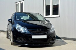 Cup Spoilerlippe Front Ansatz passend für OPEL CORSA D NÜRBURG (passend für OPC / VXR STOßSTANGE) schwarz Hochglanz