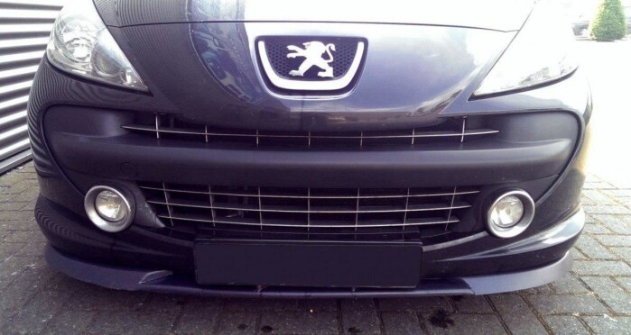 Cup Spoilerlippe Front Ansatz passend für PEUGEOT 207 vor Facelift schwarz Hochglanz