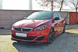 Street+ Spoilerlippe Front Ansatz V.2 passend für Peugeot 308 II GTI schwarz Hochglanz