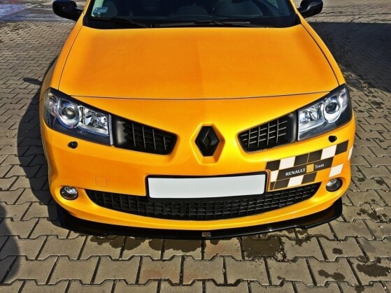 Cup Spoilerlippe Front Ansatz passend für RENAULT MEGANE II RS schwarz Hochglanz