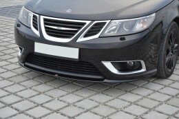 Cup Spoilerlippe Front Ansatz für Saab 9-3 Aero Mk2 FL schwarz Hochglanz