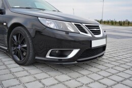 Cup Spoilerlippe Front Ansatz für Saab 9-3 Aero Mk2 FL schwarz Hochglanz