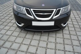 Cup Spoilerlippe Front Ansatz für Saab 9-3 Aero Mk2 FL schwarz Hochglanz