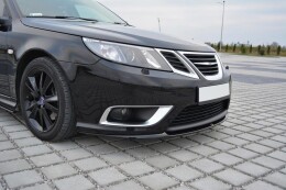 Cup Spoilerlippe Front Ansatz passend für Saab 9-3 Aero Mk2 Facelift schwarz Hochglanz