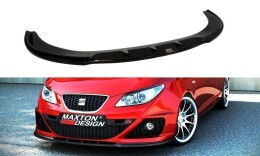 Cup Spoilerlippe Front Ansatz für Seat IBIZA IV FR 6J vor FL schwarz Hochglanz